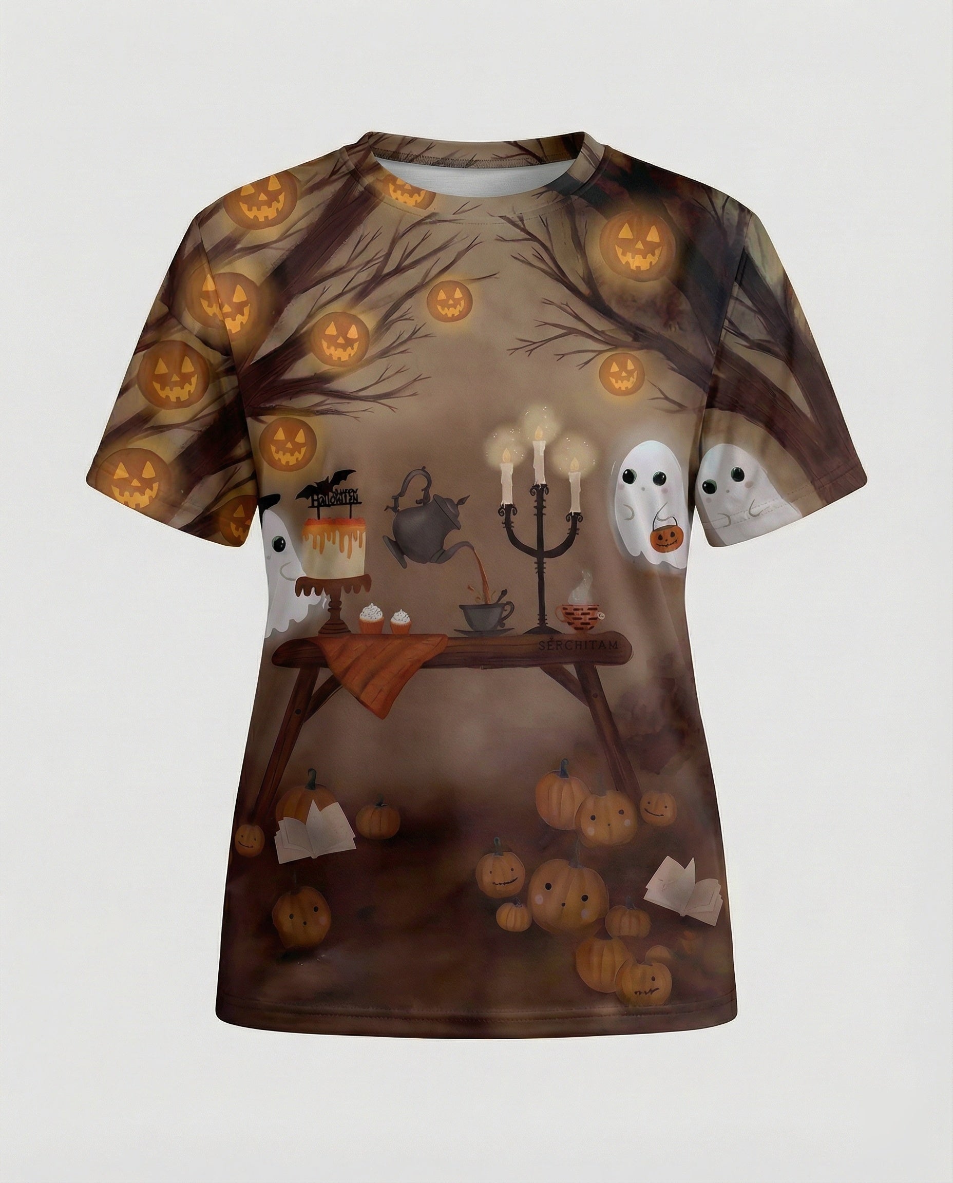 Kurzarmshirt Totenkopf Print Damen