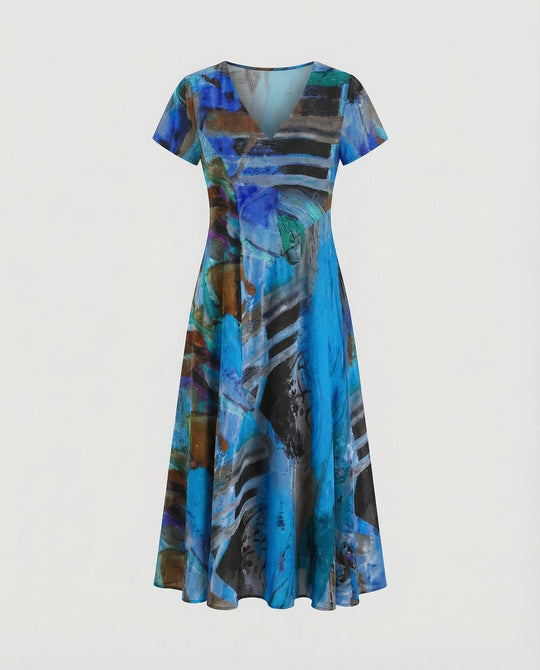 Freizeitkleid Damen Midikleid Tellerrock