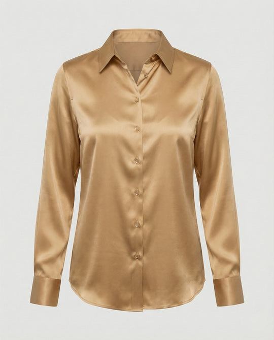 Bluse Damen Satin Seidig