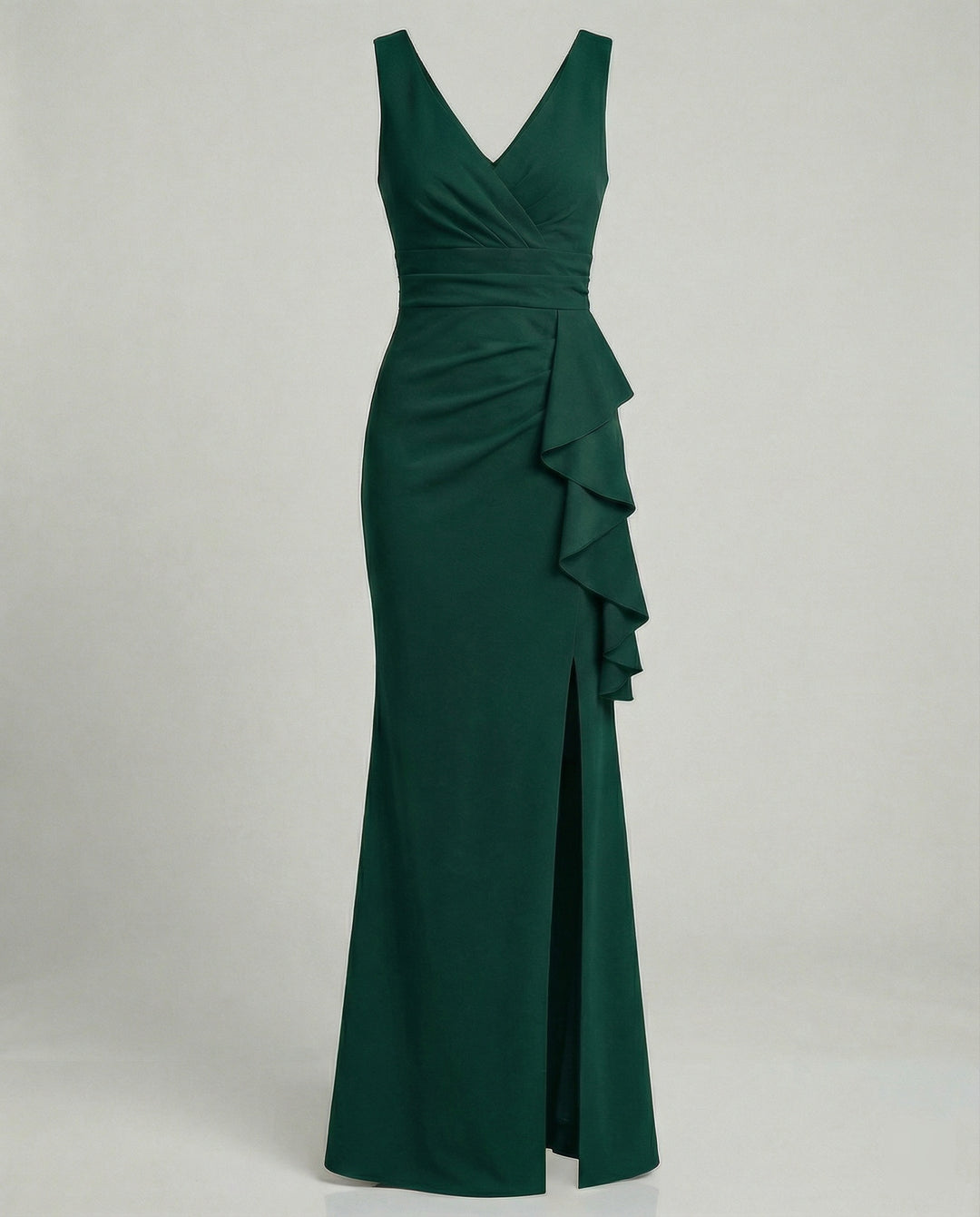 Figurbetontes Abendkleid mit V-Ausschnitt