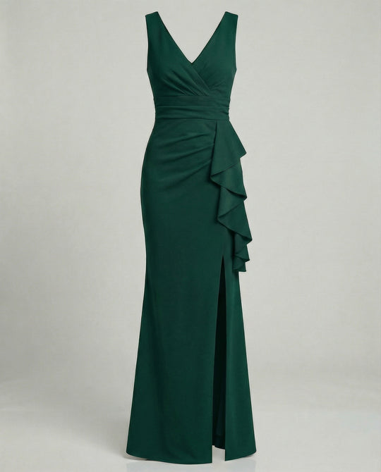 Figurbetontes Abendkleid mit V-Ausschnitt