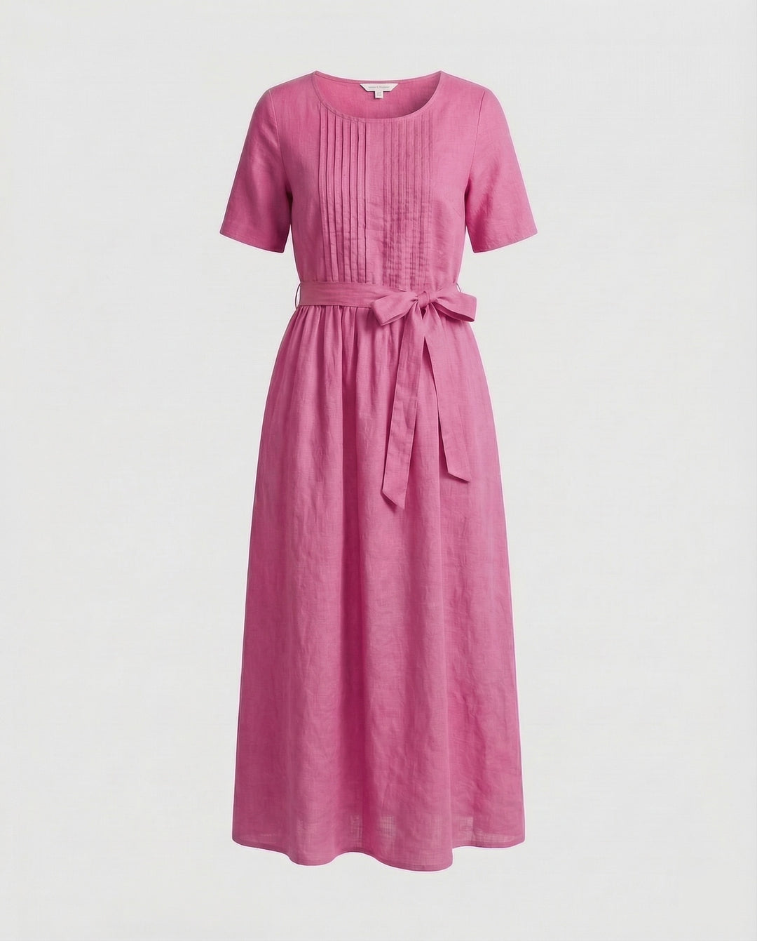 Damen Leinen Maxikleid Gürtel