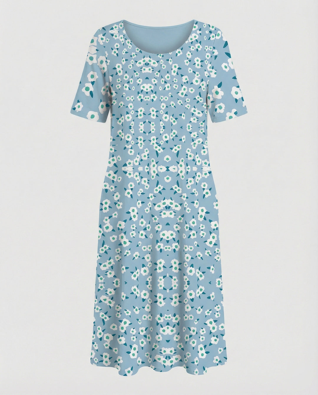 Damen Midikleid A-Linie Freizeitkleid
