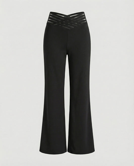 Damen Weit geschnittene Palazzo-Hose mit trendigen Cut-Outs R&B