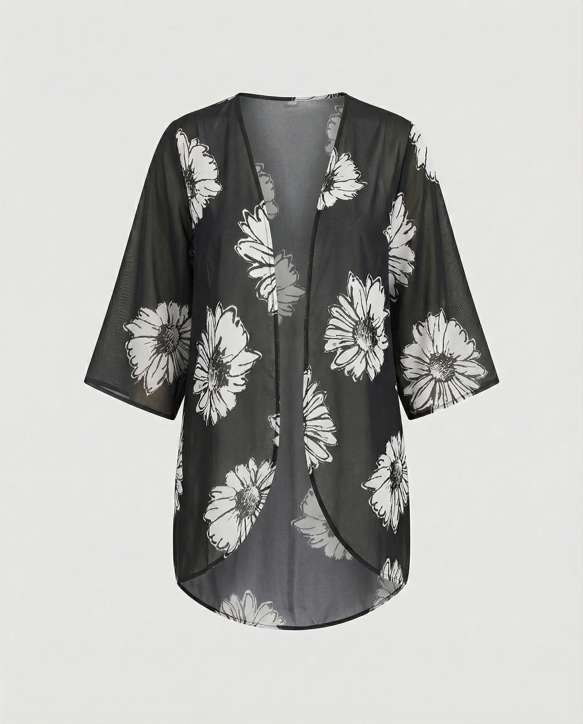 Offener Kimono Damen Floral