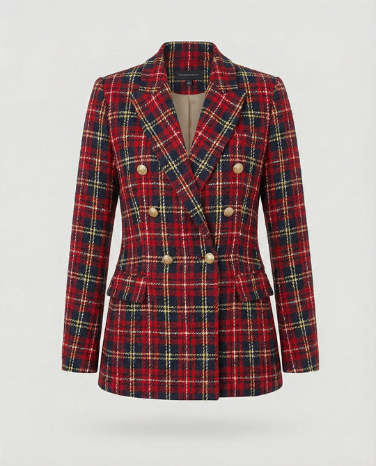 Damen Blazer Tweed Doppelreiher