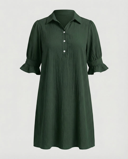 Hemdblusenkleid Damen mit Taschen
