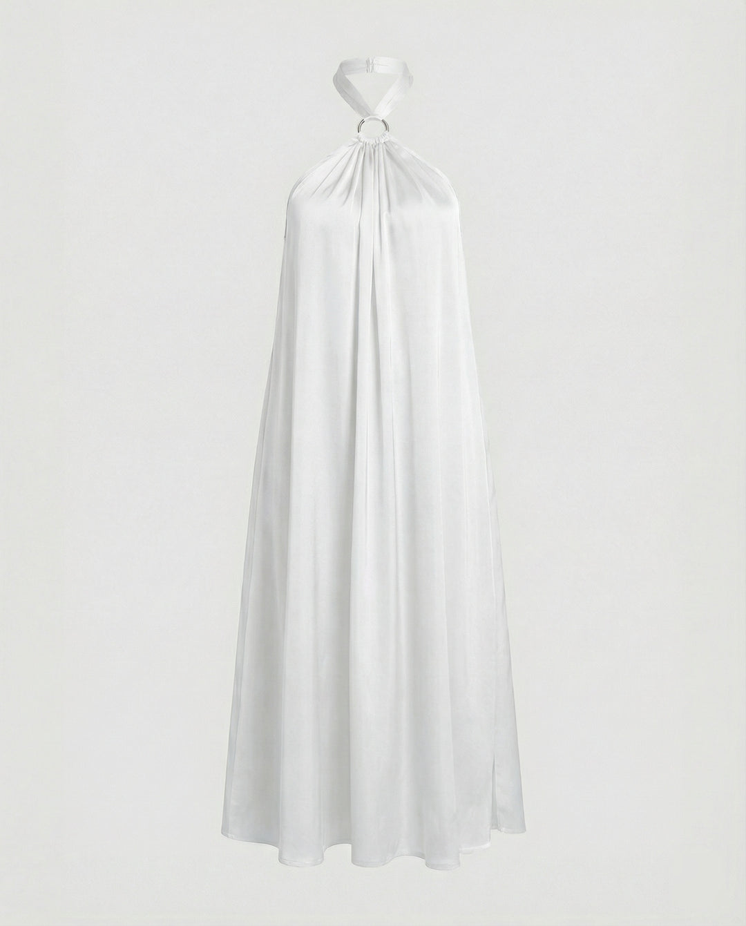 Damen Satin Midikleid mit Rückenausschnitt