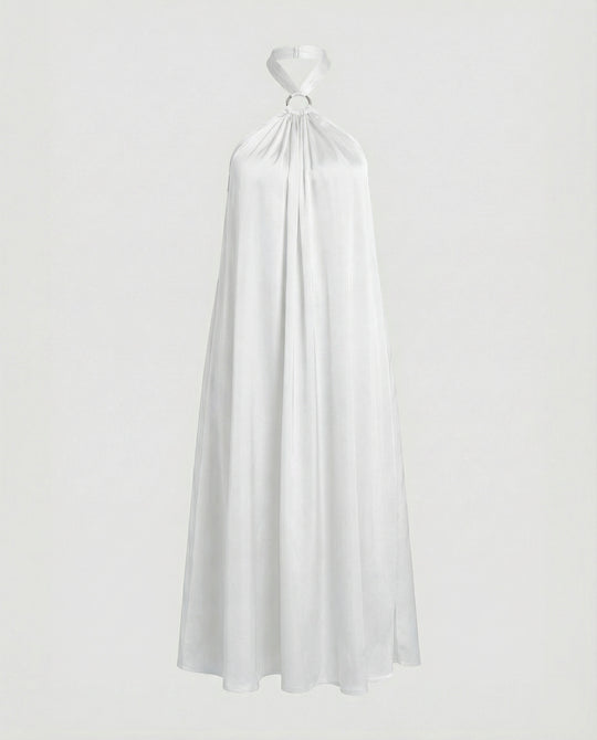 Damen Satin Midikleid mit Rückenausschnitt