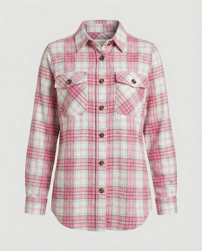 Damen Hemdjacke Flanell Karo