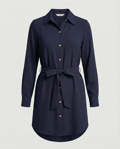 Freizeitkleid Damen knielang mit Knopfleiste