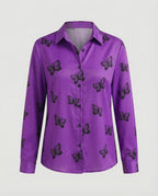 Leichte Hemdbluse Damen Aquarell Blumen
