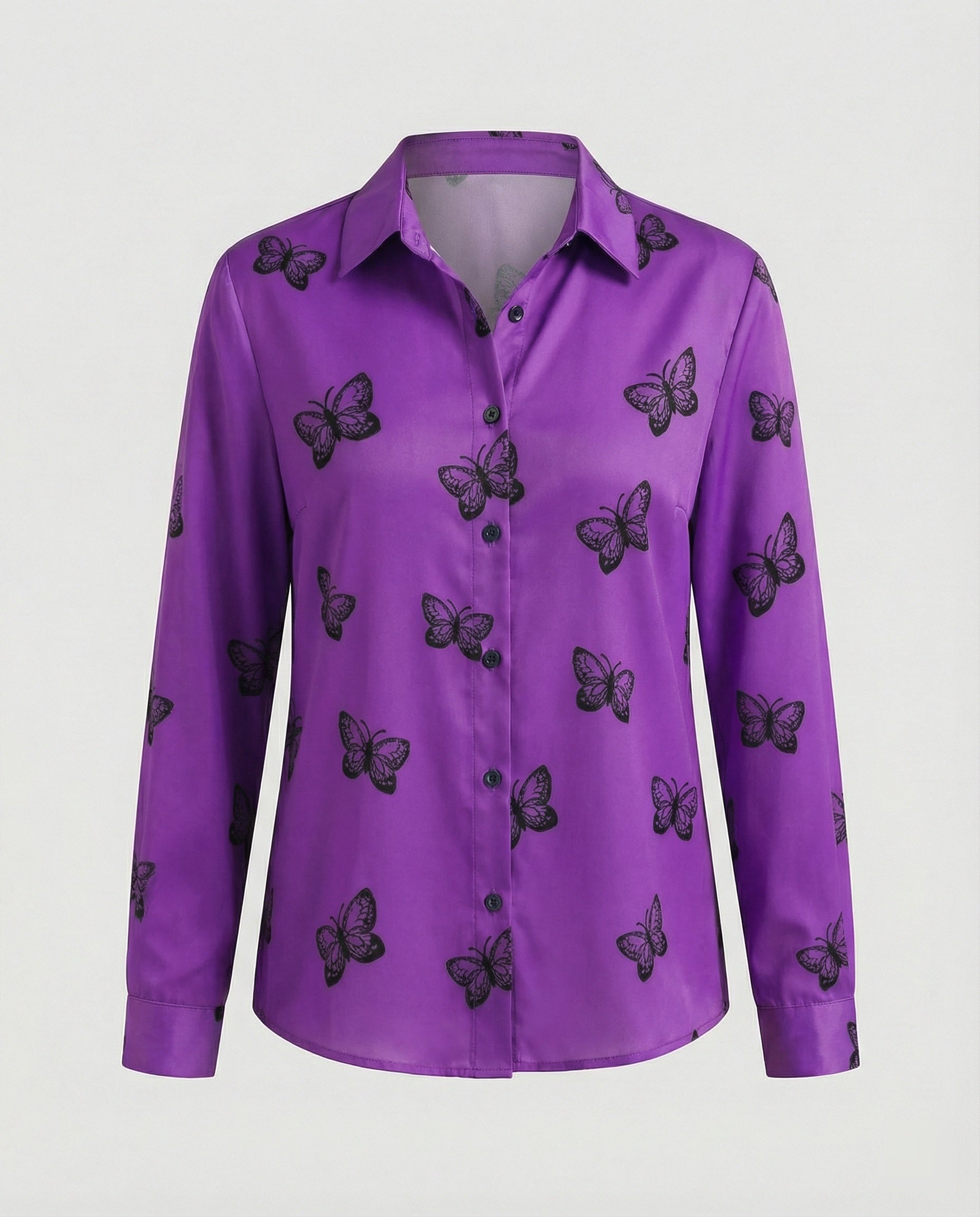 Leichte Hemdbluse Damen Aquarell Blumen