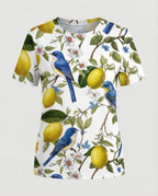 Kurzarmshirt Damen Mit Blumenprint