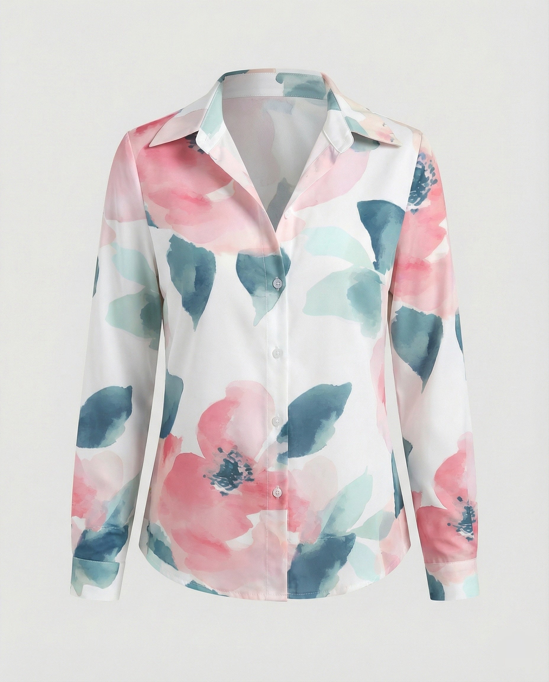 Hemdbluse Seidenoptik Damen Floral