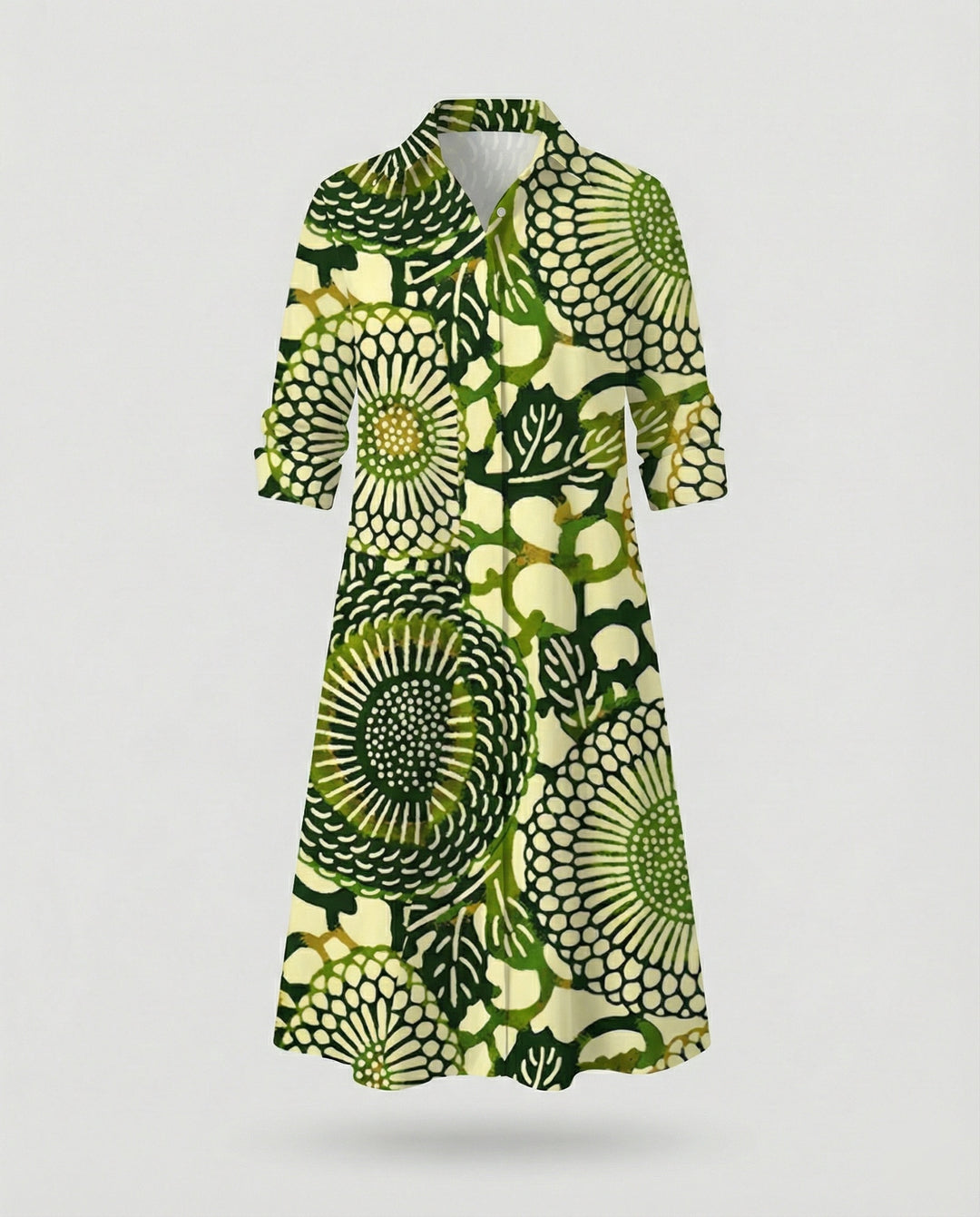 Damen Hemdblusenkleid Baumwolle Freizeit