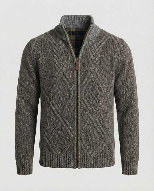 Herren Strickjacke mit Zipper und Muster