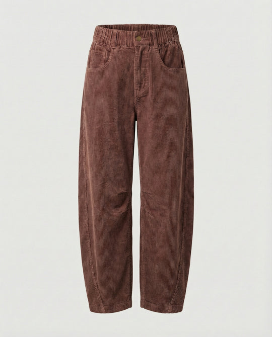 Damen Cordhose Damen weit High Waist