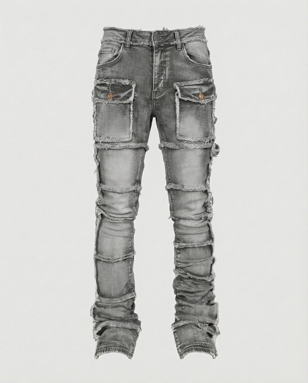 Herren Slim Fit Jeans mit Cargotaschen