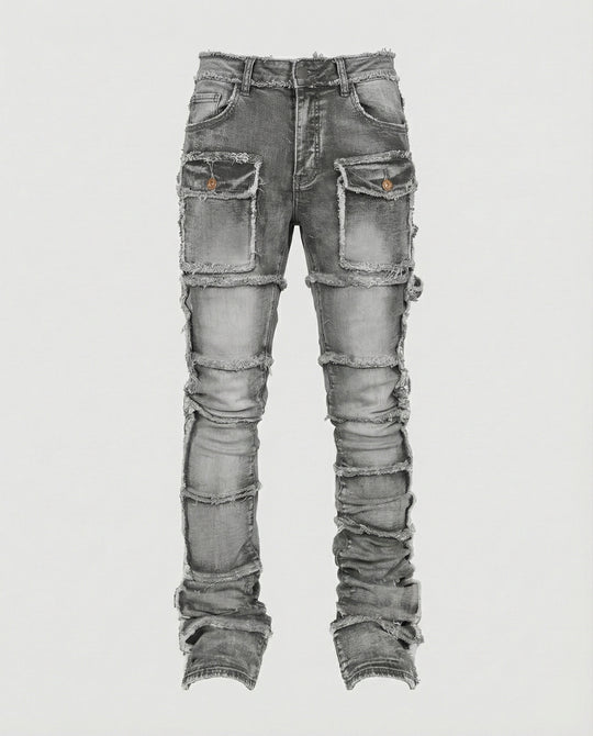 Herren Slim Fit Jeans mit Cargotaschen