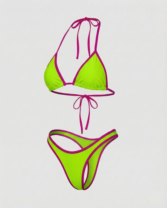 Damen Triangel-Bikini Konturierende Nähte