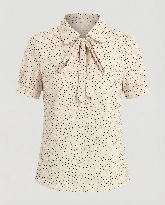 Bluse Damen Kurz mit Krawattenkragen