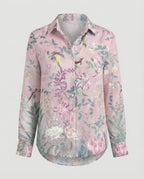 Leichte Hemdbluse Damen Aquarell Blumen