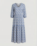 Damen Midikleid Sommer Stufenrock