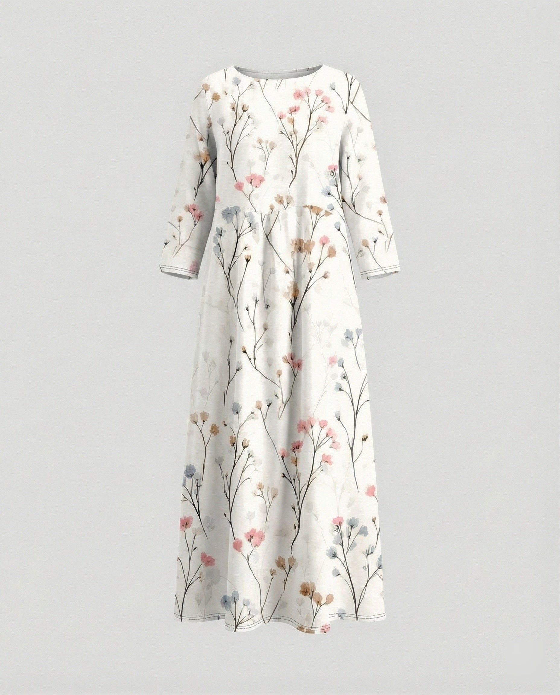 Damen Maxikleid floral mit Taschen