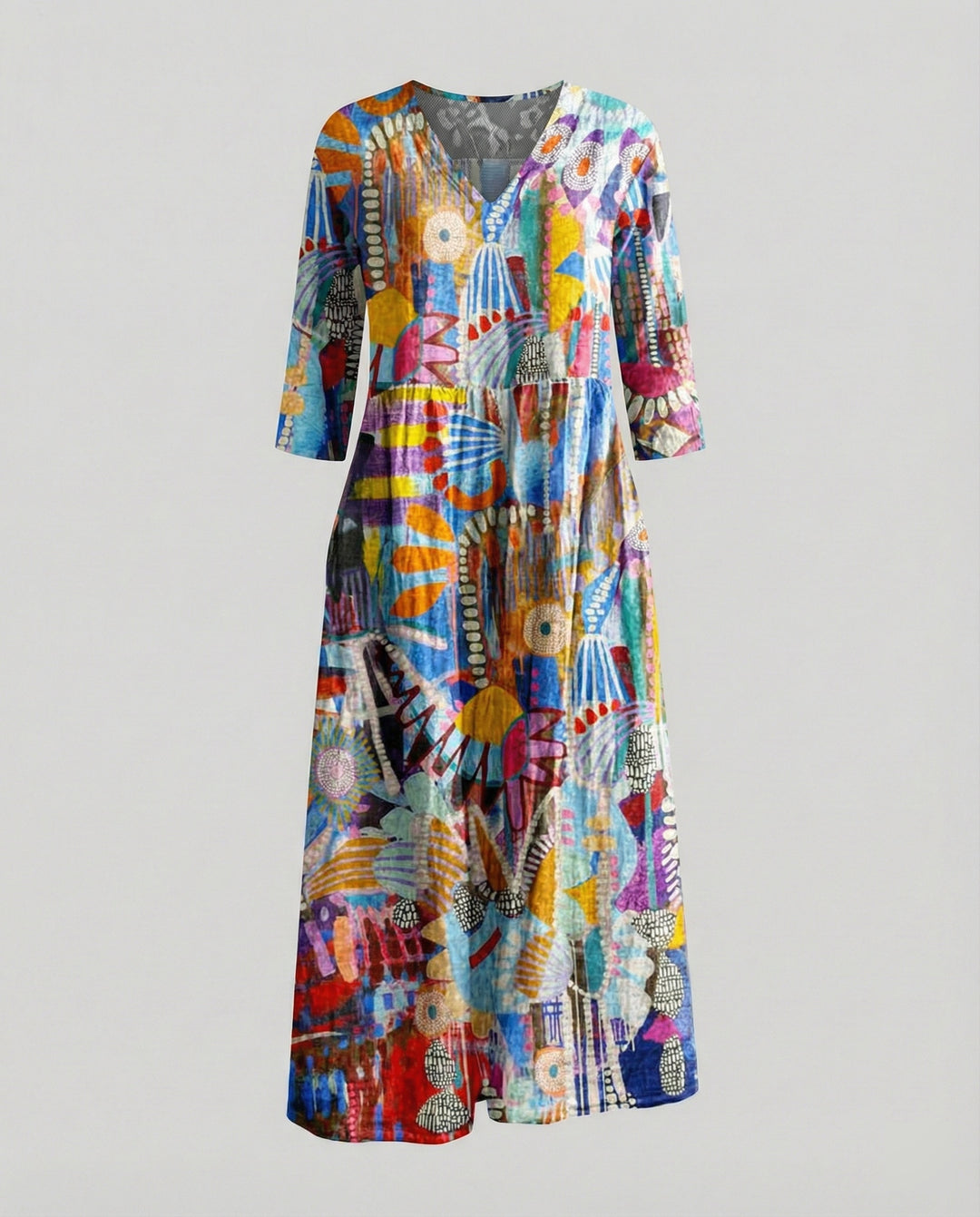 A-Linie Maxikleid Damen Mit Taschen