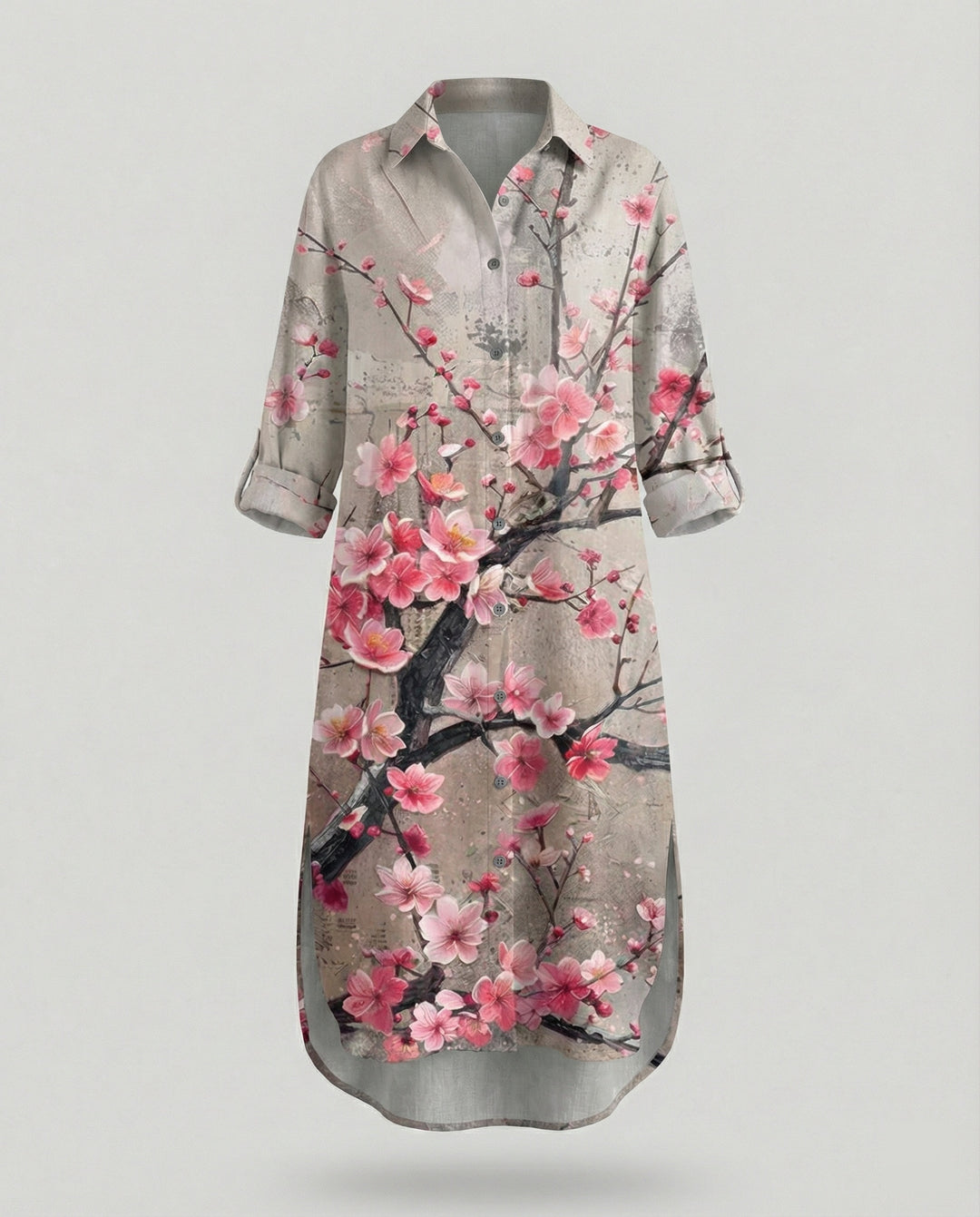 Damen Kaftan Kleid lang Seidenoptik