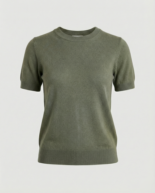 Damen Feinstrickpullover mit Kurzarmiger Silhouette und Weich Fließendem Material R&B