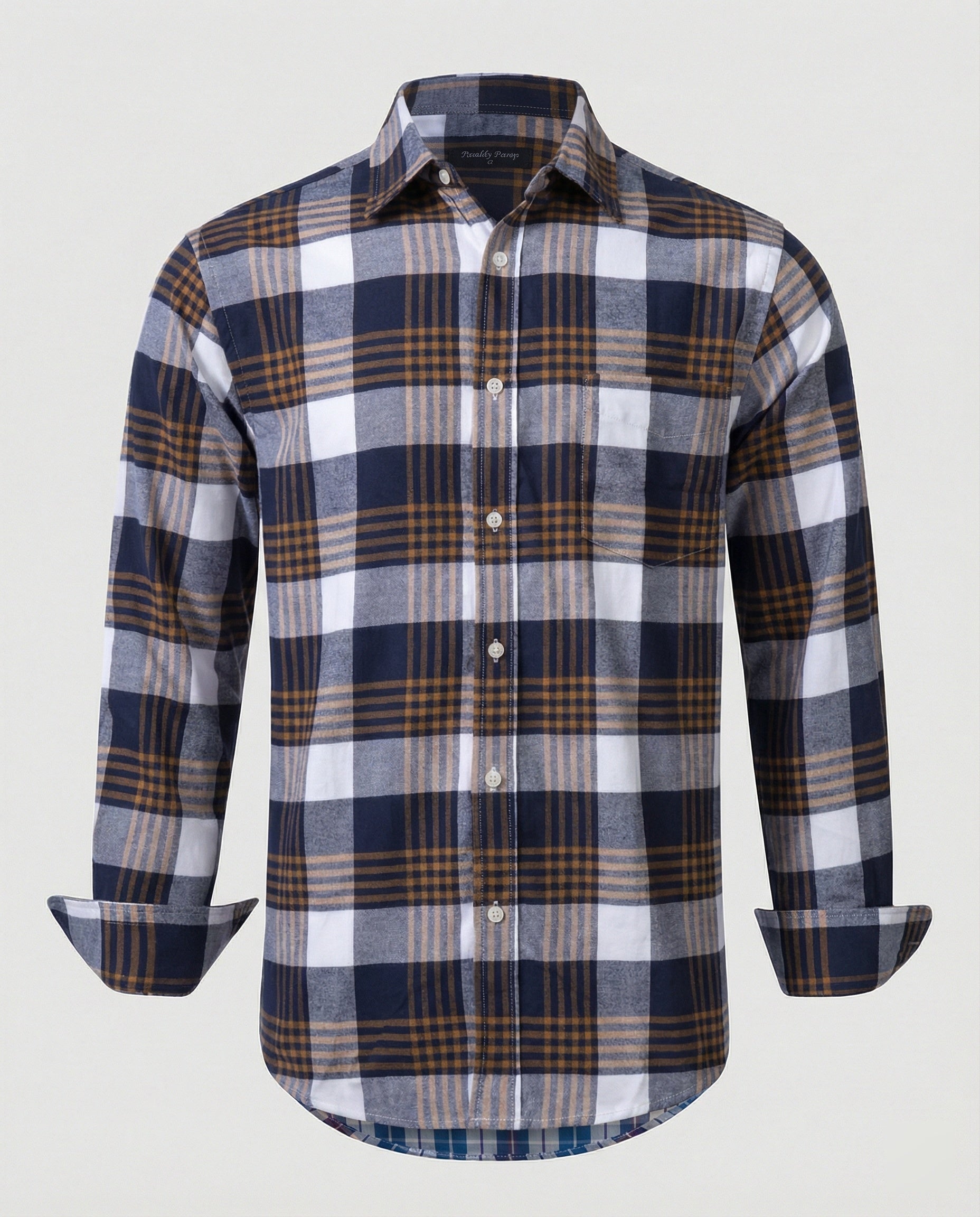 Herren Flanell Langarmhemd Kariert