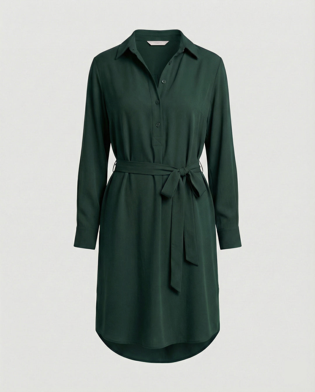 Hemdblusen Minikleid Mit Bindegürtel Damen