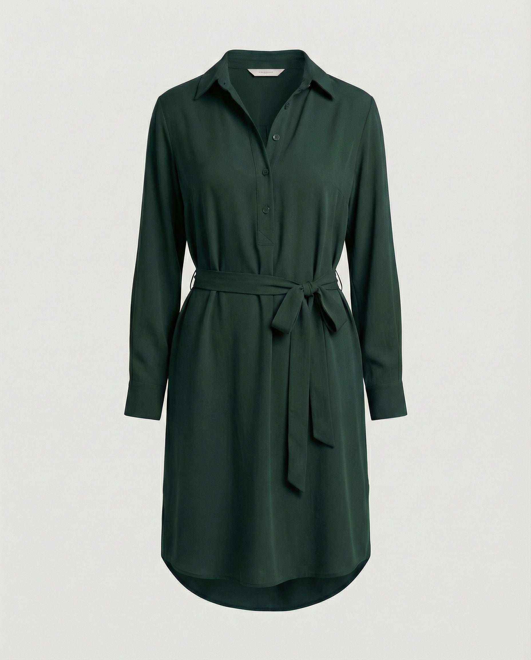 Hemdblusen Minikleid Mit Bindegürtel Damen