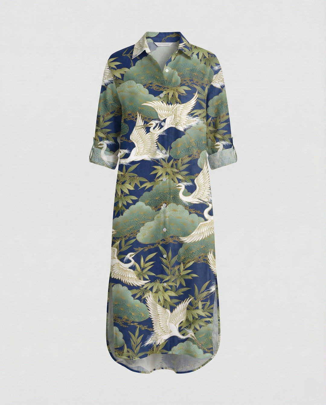 Damen Kaftan Kleid lang Seidenoptik