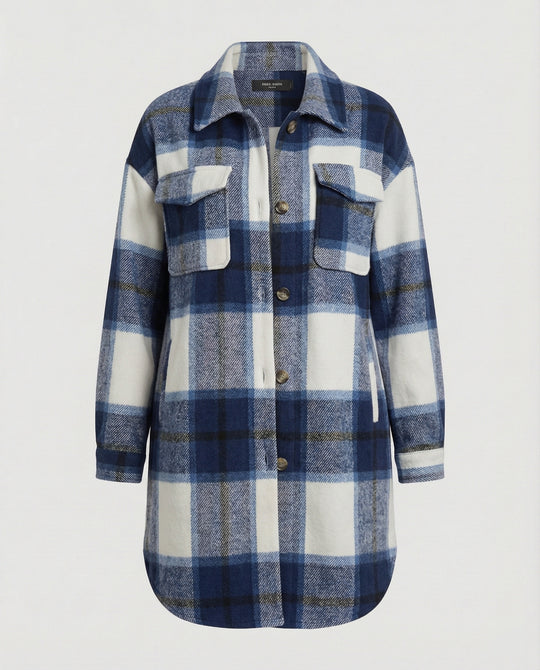 Damen Karierte Hemdjacke mit lässigem Schnitt