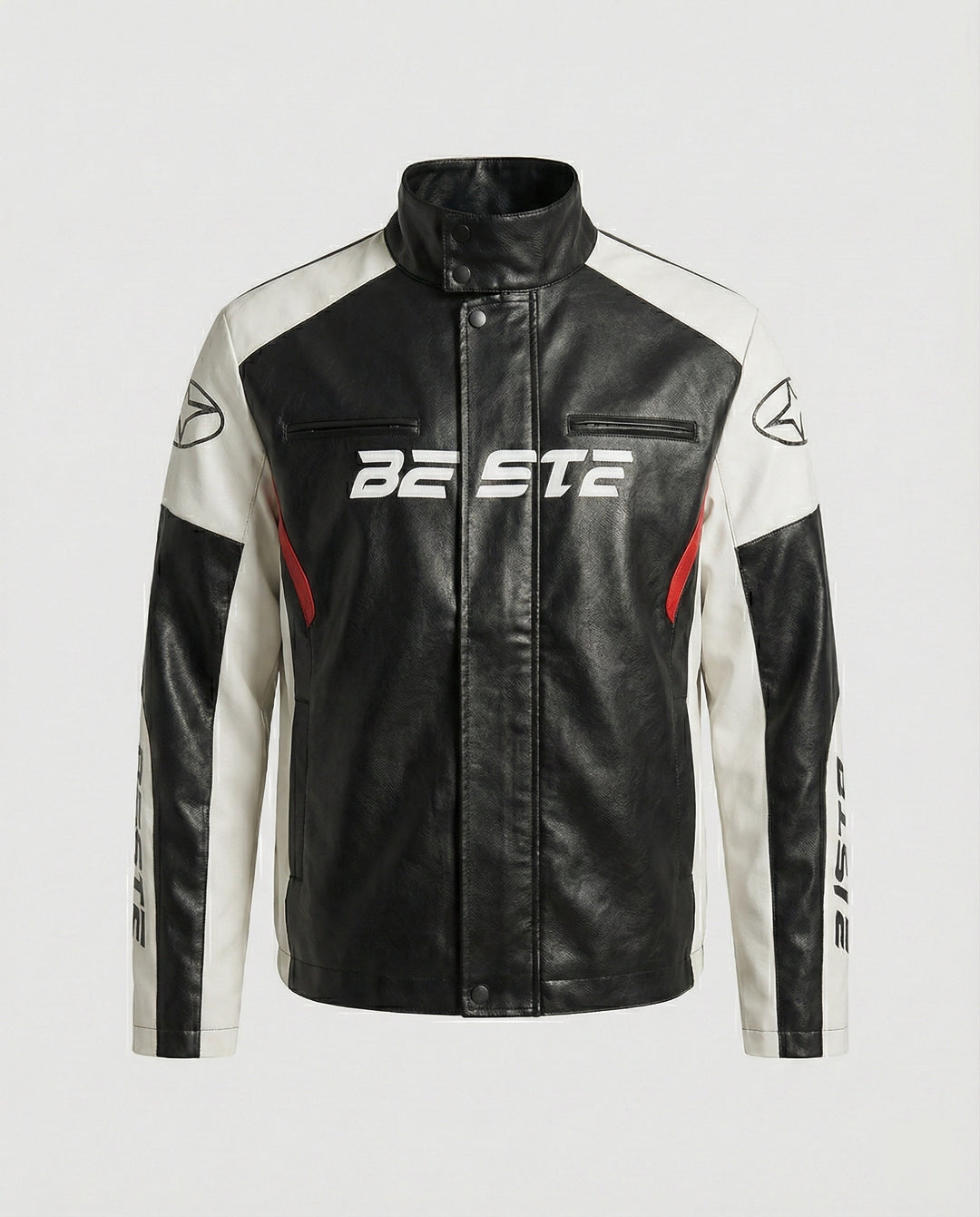 Herren Racing Bikerjacke Kunstleder