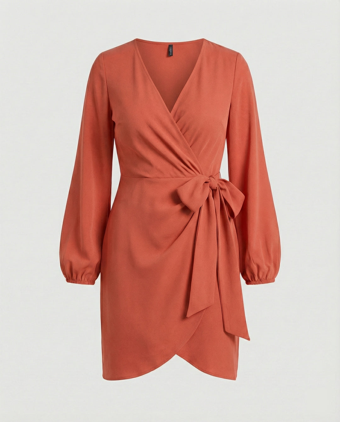 Damen Wickelkleid mit voluminösen Ärmeln und elegantem Taillengürtel R&B