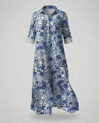 Damen Hemdblusenkleid mit Volant