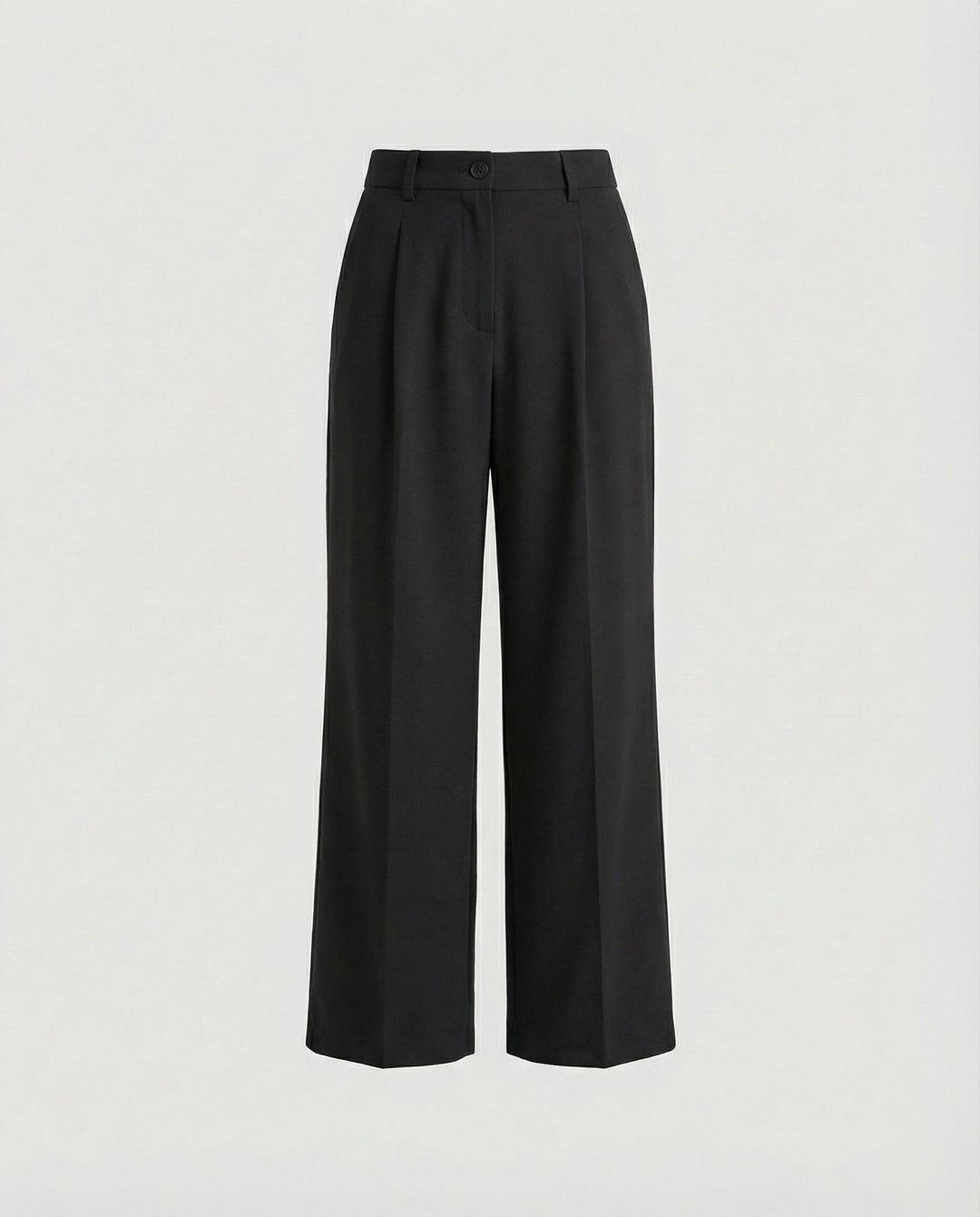 Damen Weite Anzughose High Waist mit eleganten Falten