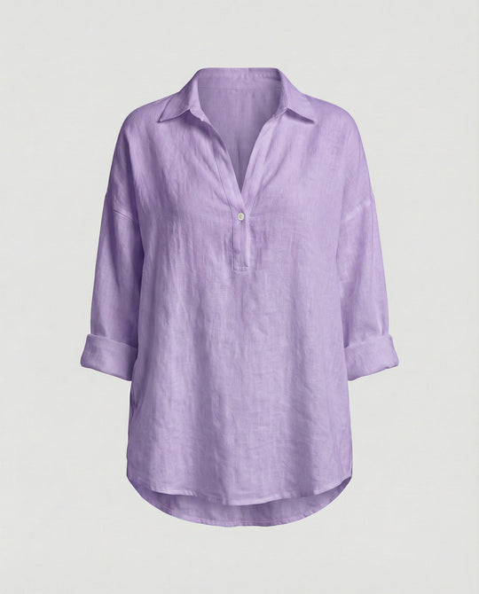 Leinenbluse Damen mit Knopfleiste