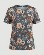 Kurzarmshirt Damen Mit Blumenprint