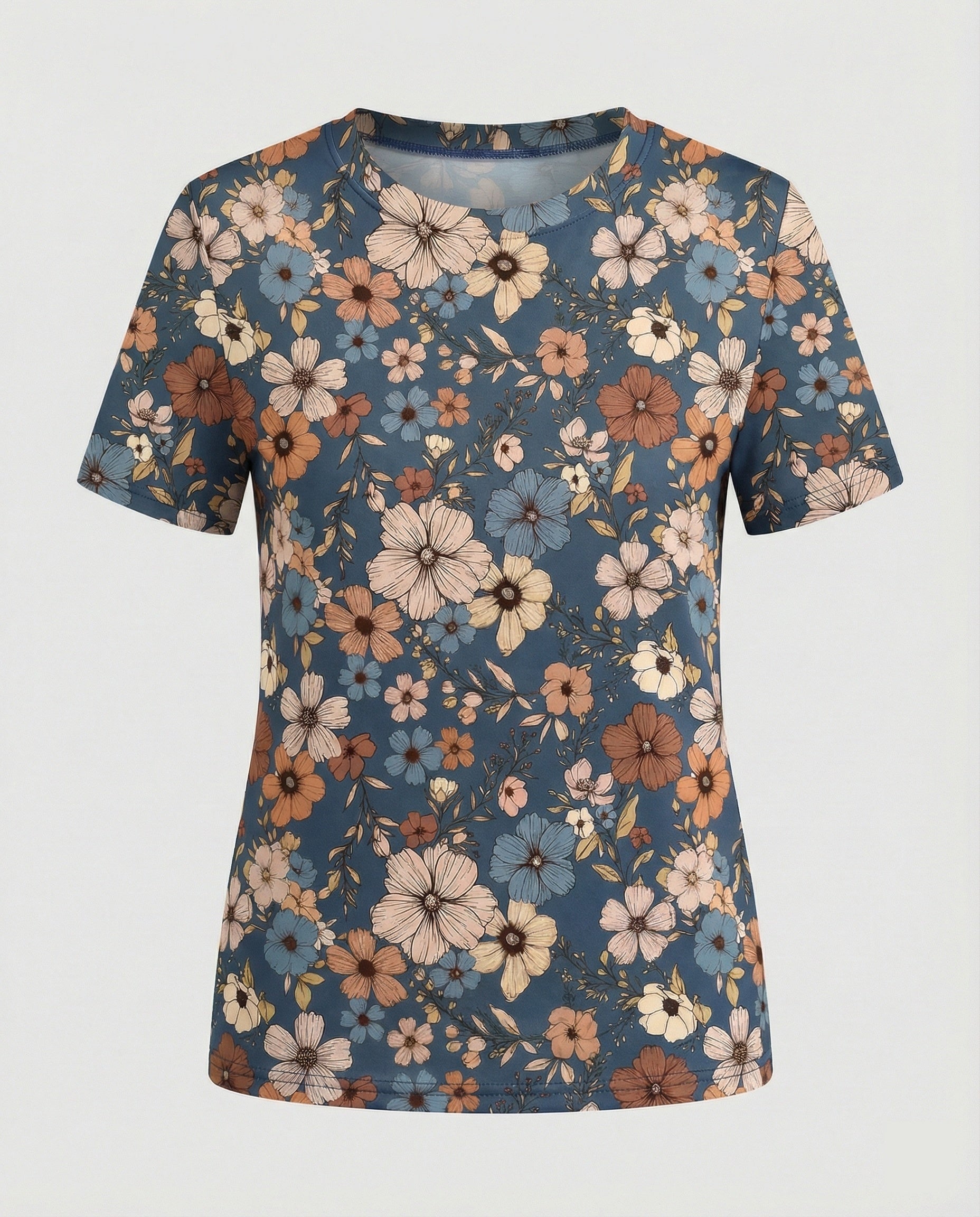 Kurzarmshirt Damen Mit Blumenprint