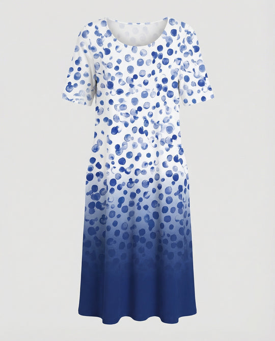 Damen Midikleid A-Linie Freizeitkleid