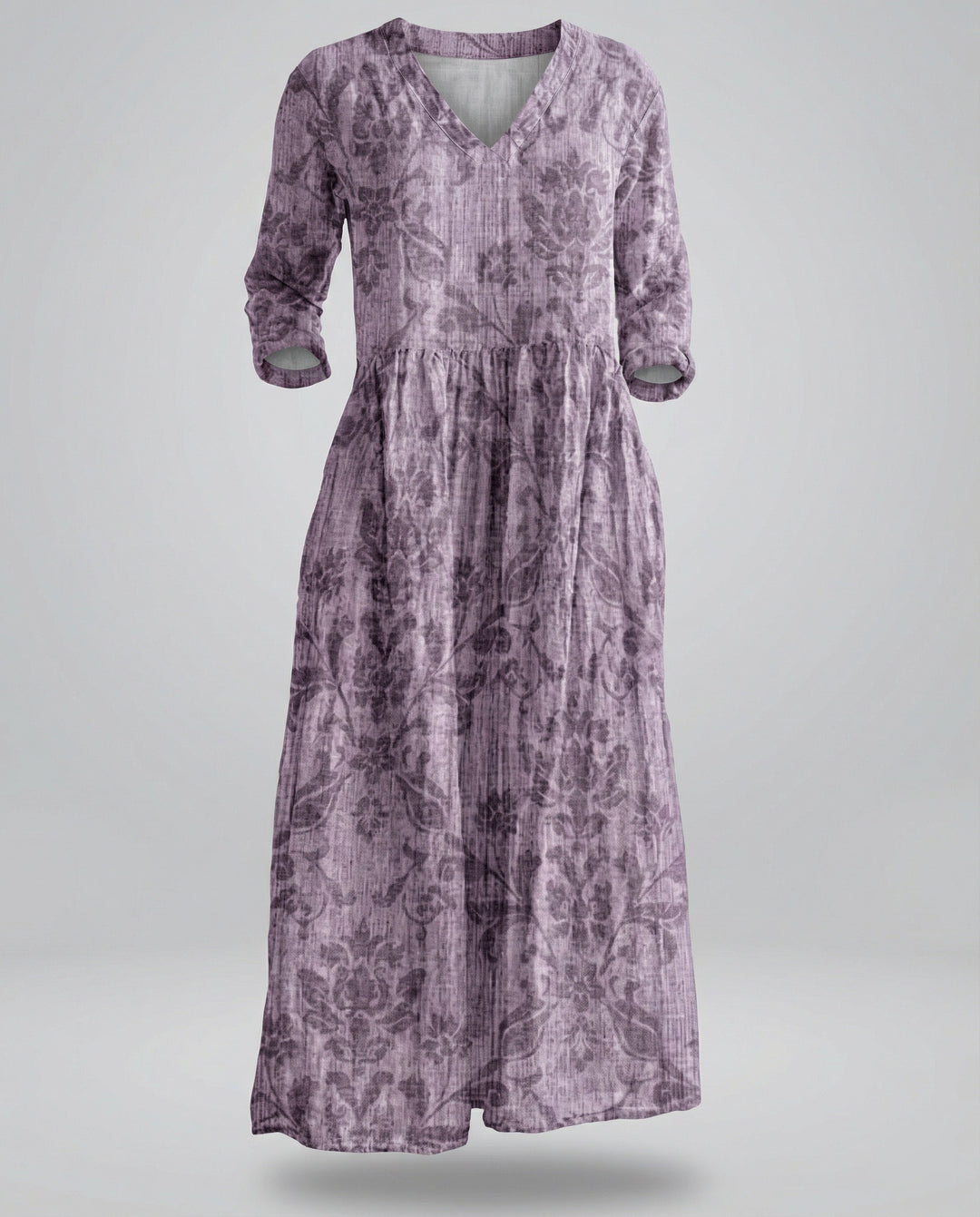 Damen Boho Maxikleid Sommer Leinenoptik