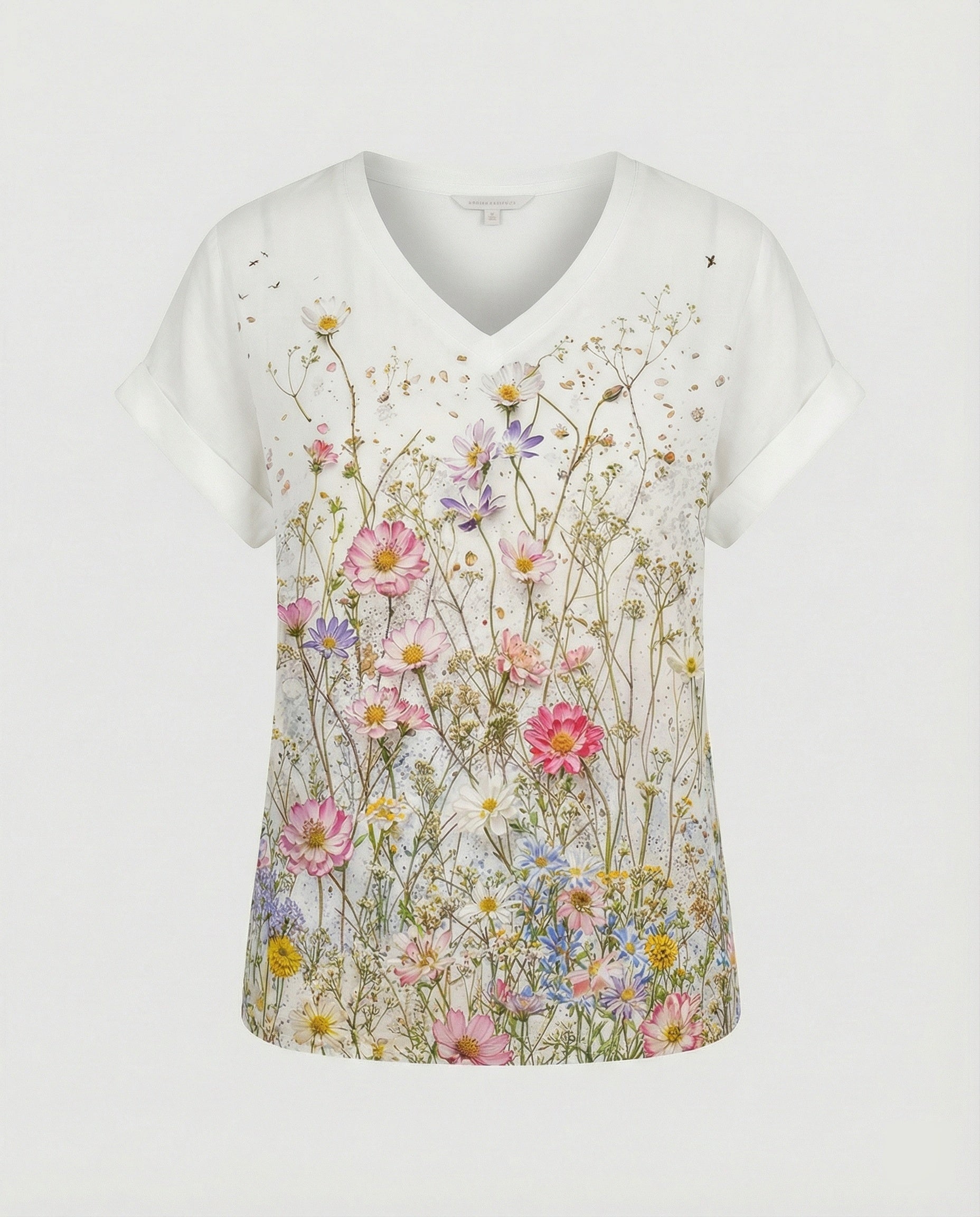 V-Ausschnitt Bluse Leinenoptik Damen