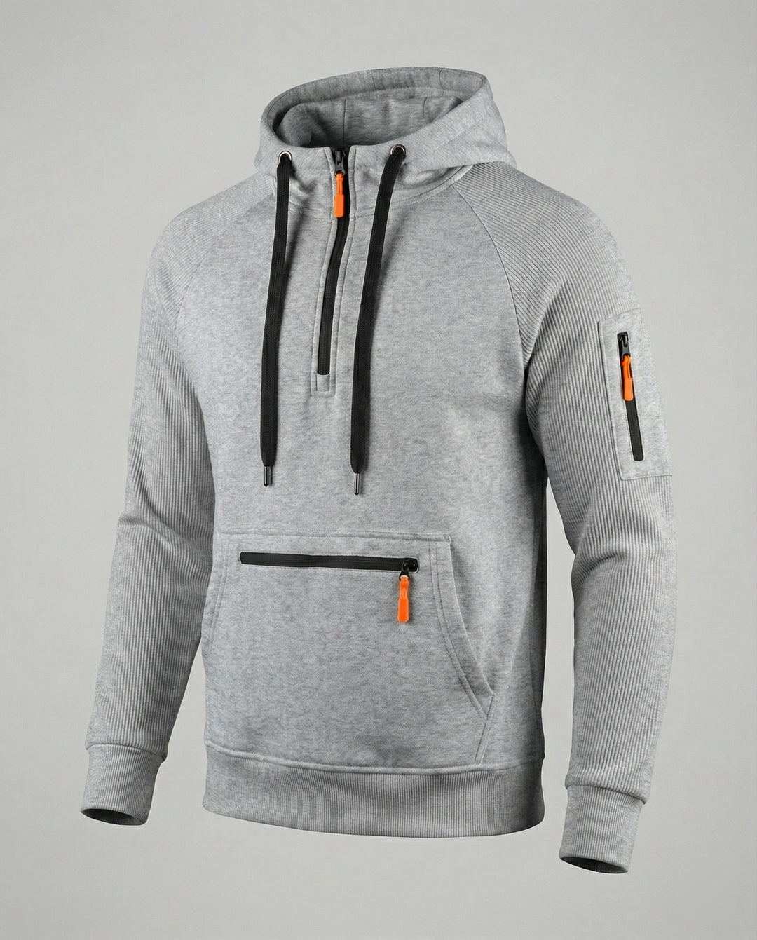 Herren sportlicher Hoodie mit praktischen Reißverschlusstaschen und verstellbarem Kapuzenzug R&B