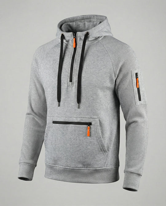 Herren sportlicher Hoodie mit praktischen Reißverschlusstaschen und verstellbarem Kapuzenzug R&B