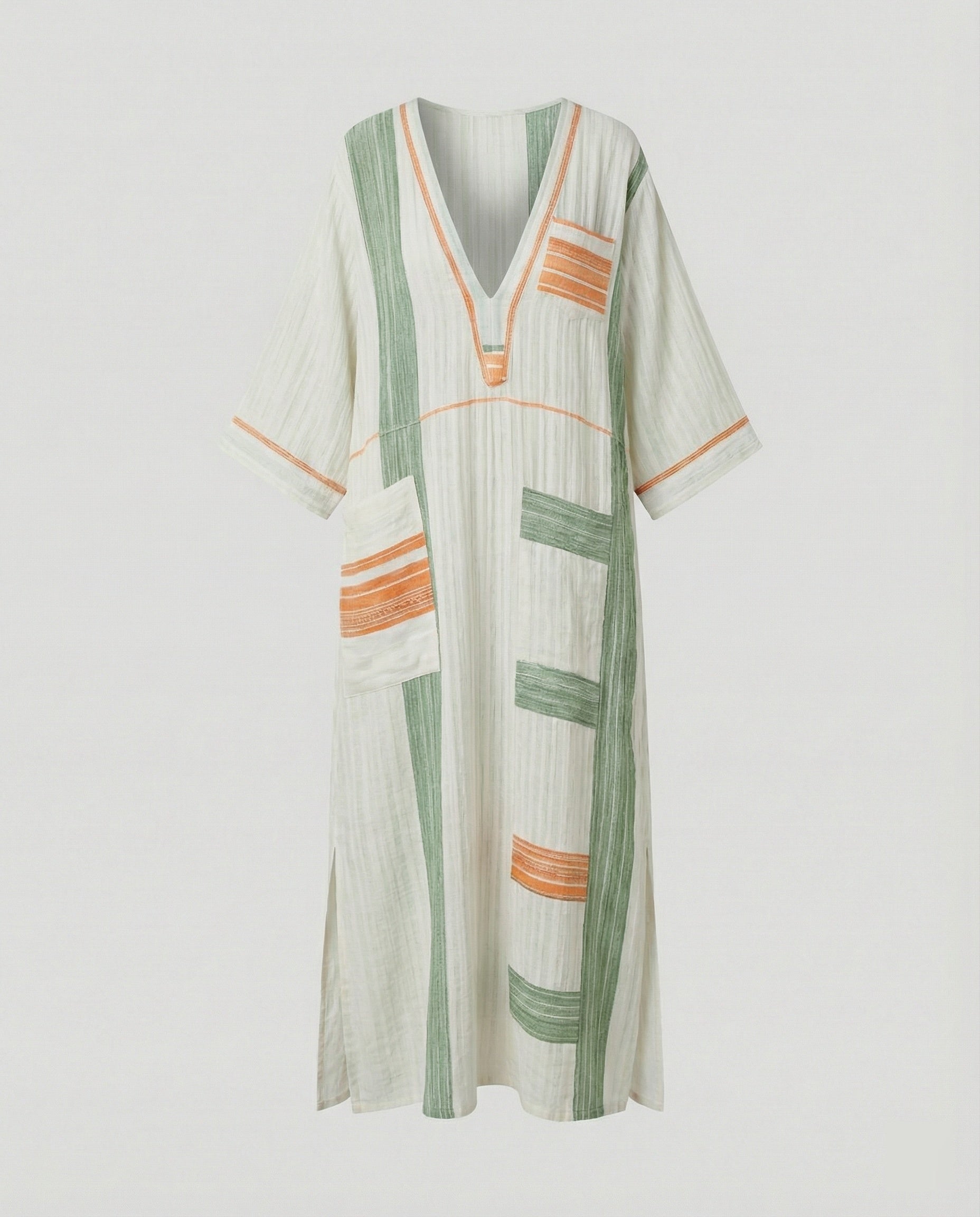 Leinen Kaftan Maxikleid Damen